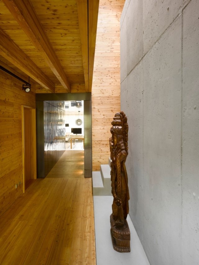 Elementos de decoração modernos de design, madeira, material, corredor