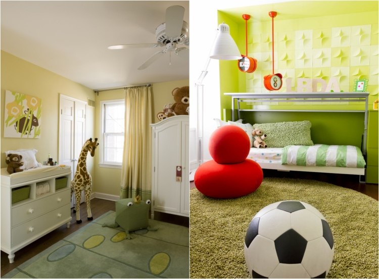 combinação de cores-quarto infantil-exemplos-verde-amarelo-vermelho
