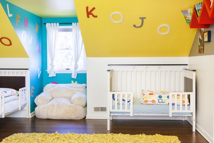 cores no quarto das crianças - amarelo-azul-combinação-cantilever