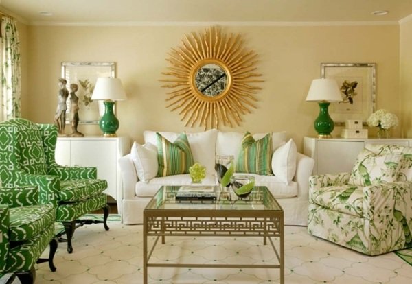 cores da sala teste tipo de cor verde dourado acentos branco sala de estar