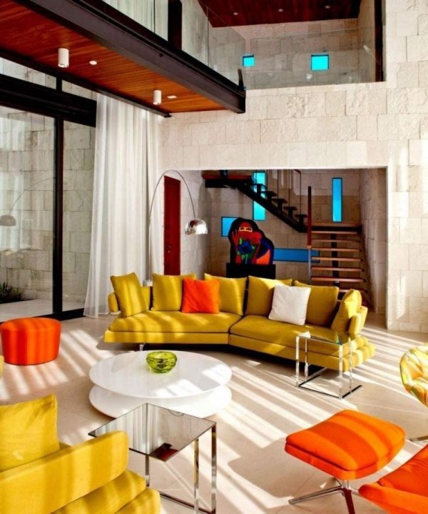 teste de cor tipo de cor amarelo laranja energia da sala de estar