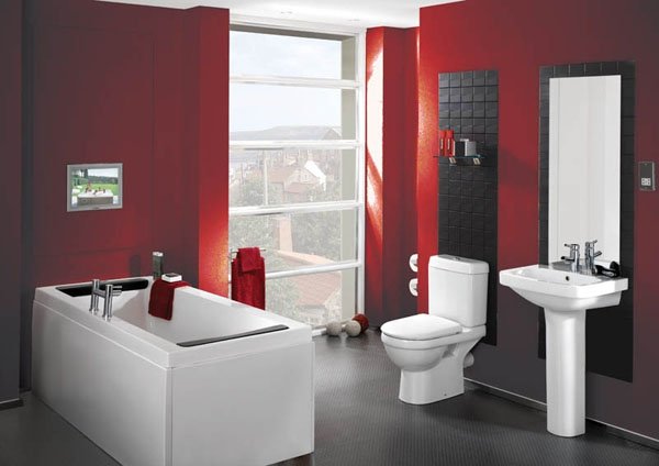 Tendências de cores no banheiro-2012-vermelho-preto.