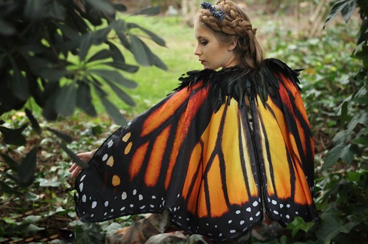 acessórios de carnaval borboleta-laranja-preto-monarca-borboleta-mulheres