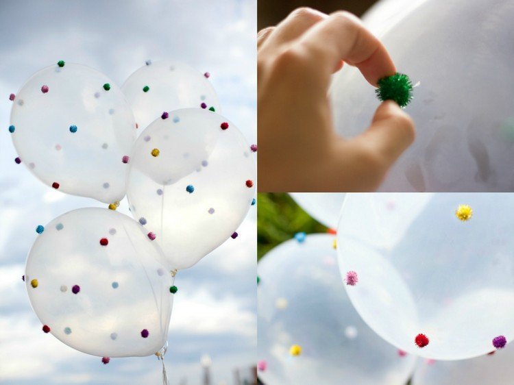 carnaval-decoração-consertar-crianças-balões-pompons-colar