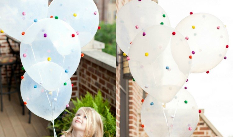 Faça decorações de carnaval - cole em balões - pompons infantis