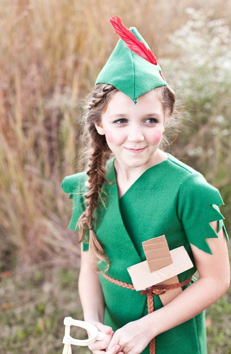 fantasias de carnaval para crianças Robin Hood feltro verde madeira espada