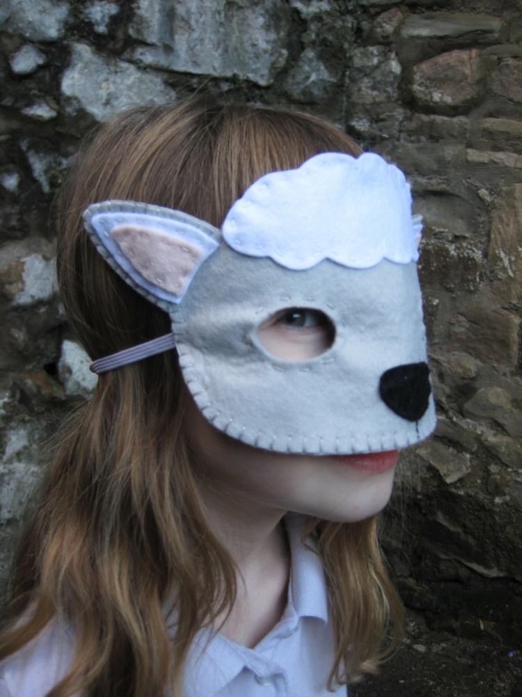 fantasias de carnaval para crianças máscara de ovelha cinza