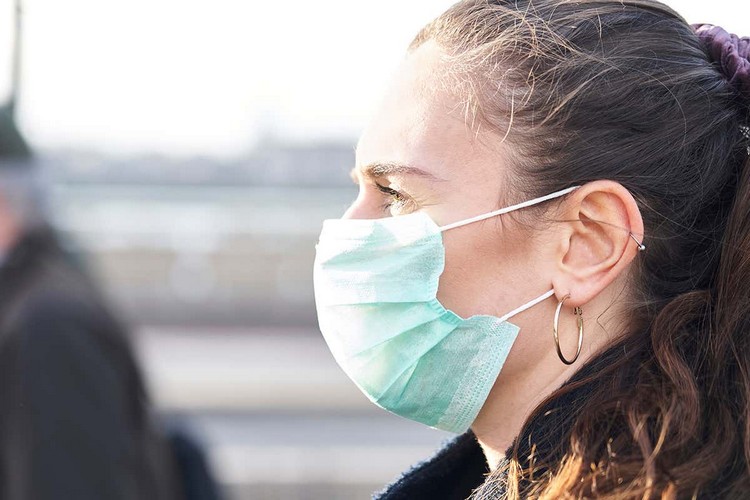 Use uma máscara facial como proteção contra o coronavírus