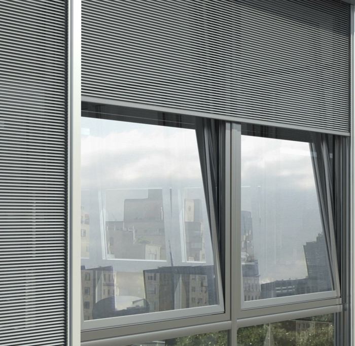 janela de proteção solar design painel de vidro schüco cinza