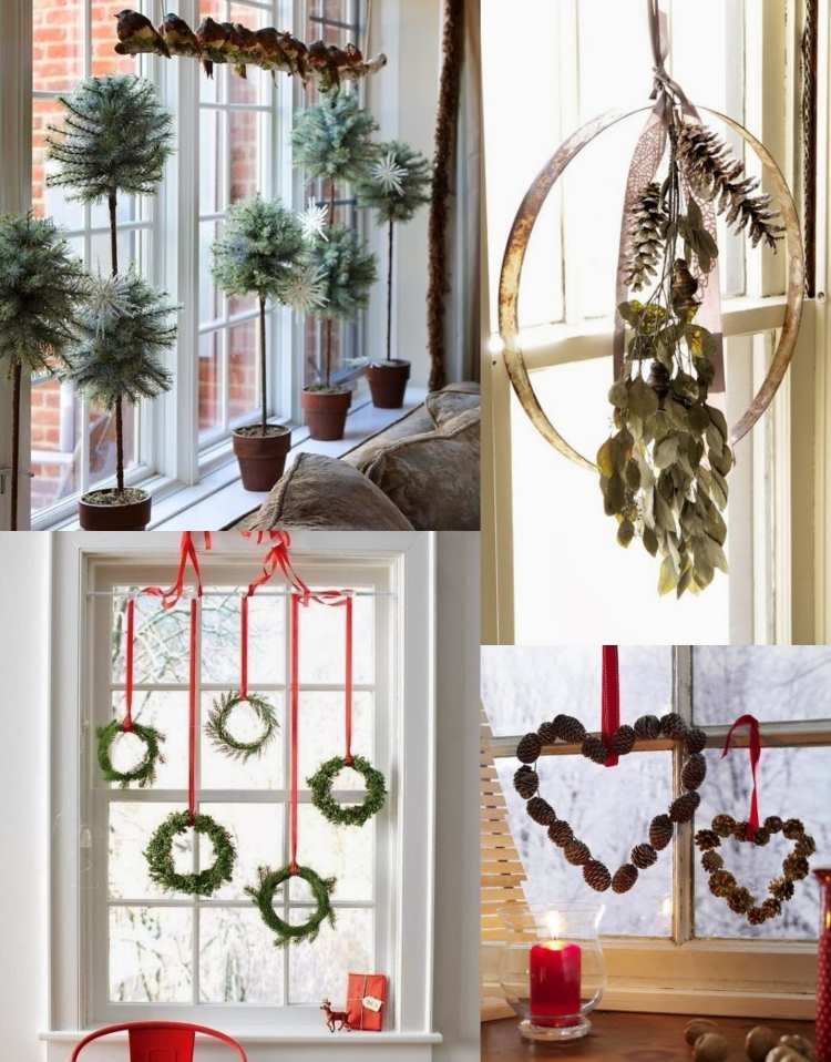 decoração de janela-funileiro-inverno-natal-cones-grinalda-flocos de neve