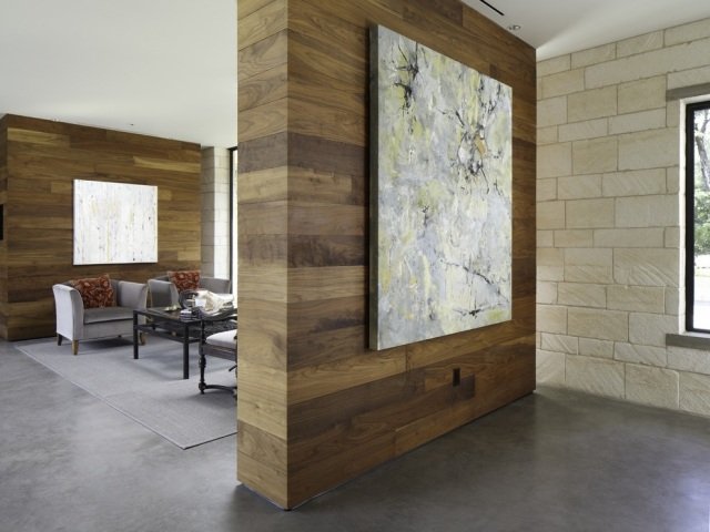 elementos elegantes da parede divisória do quarto design de madeira maciça