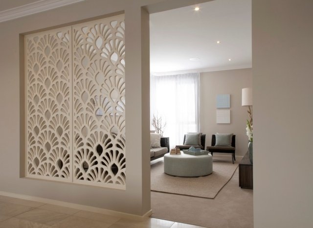 Divisória de parede de filigrana com padrão de flor de sala de design de ideias de divisor