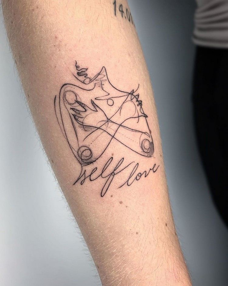 Imagens de design de tatuagem de amor próprio fineline ideias de tatuagem