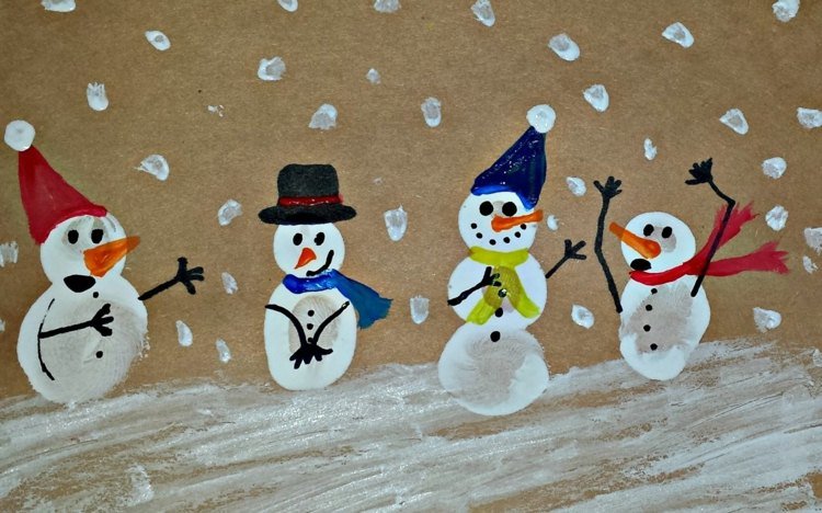 impressão digital-fotos-inverno-inspiração-bonecos de neve-pintura-neve