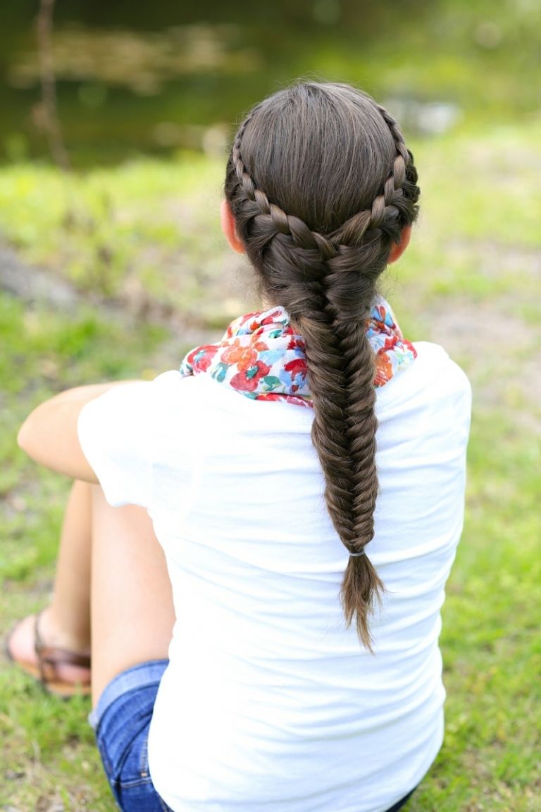 trança em espinha instruções grinalda ideia variante penteado cabelo morena