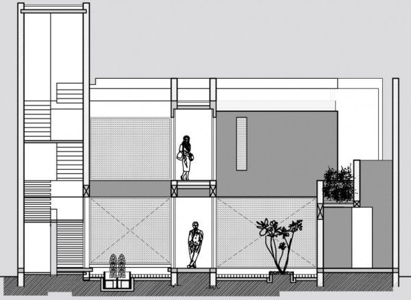 Edifício de apartamentos de dois andares na Índia com arquitetura moderna