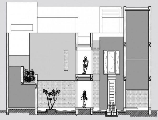 Casa dos arquitetos - 2 irmãos - Índia - projeto com pátio duplo