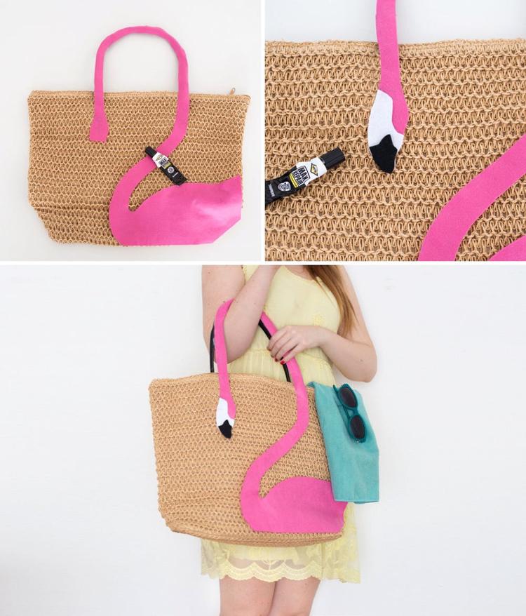 faça você mesmo um saco de decoração de flamingo