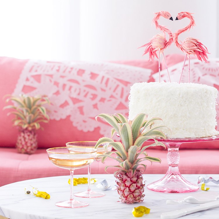 Decoração Flamingo, assar bolo de aniversário, decoração