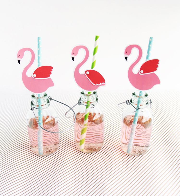 decoração de flamingo bebidas de aniversário infantil