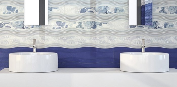 azulejos de parede-banheiro-cozinha-formato grande-bordas-decoração-azulejos-padrão de ondas