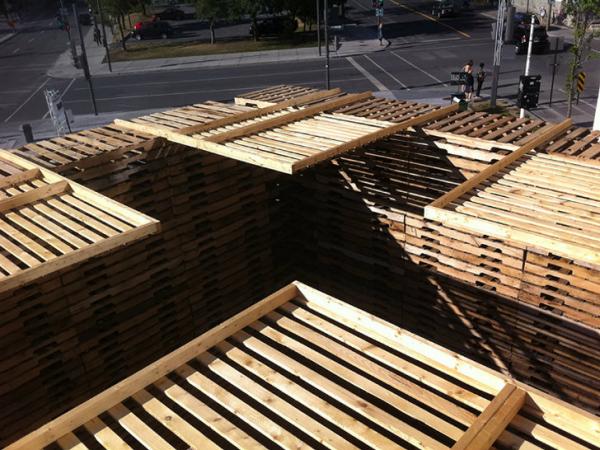 construído a partir de euro paletes reciclados foret II ripas de telhado