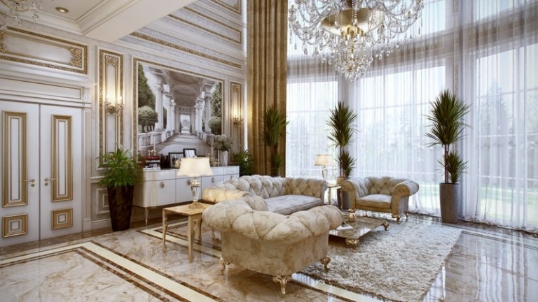 mobiliário de luxo francês grande sala de estar conjunto aparador