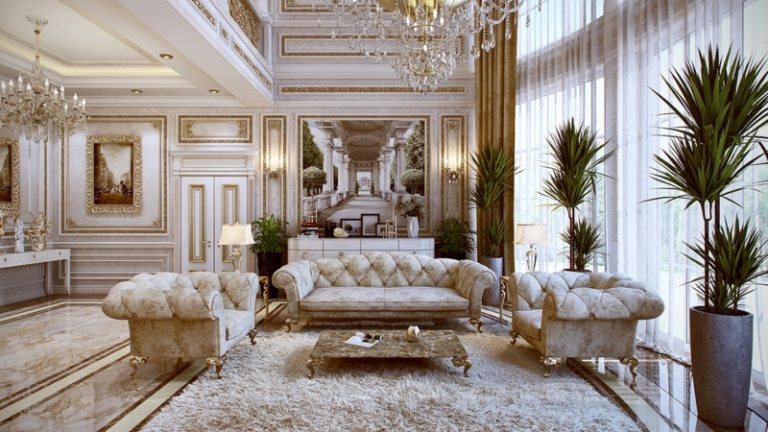 móveis de luxo sofá francês chesterfield sala de estar confortável
