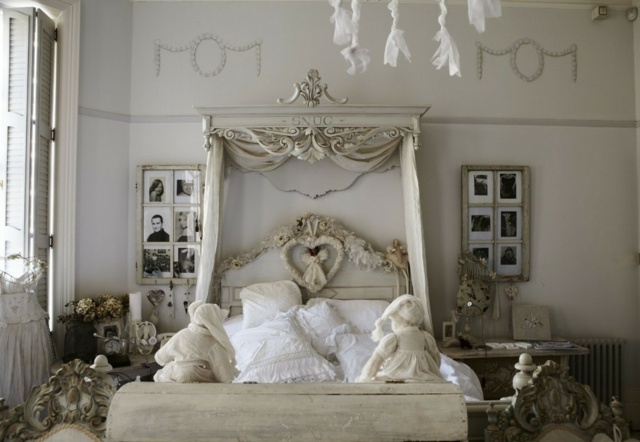quarto francês cama branca design romântico clássico