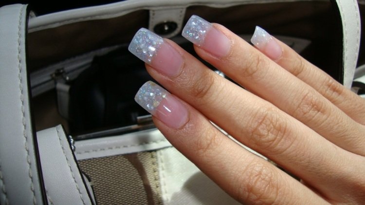 French-Nail-Long-Quafratic-glitter-French-Lace-Wide-Elegant-Undercoat-Transparente