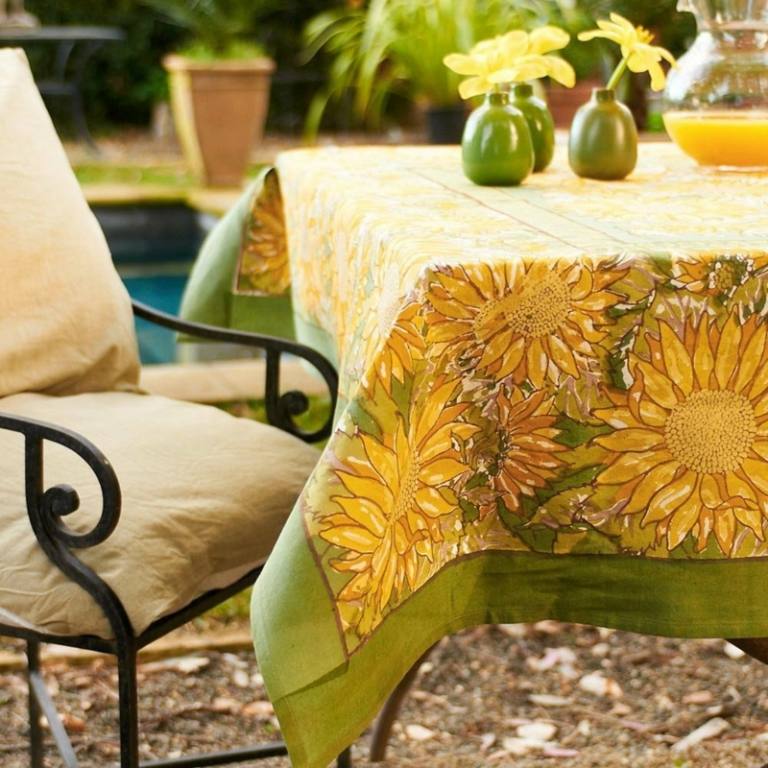 toalhas de mesa de jardim girassol couleur natureza girassol amarelo verde