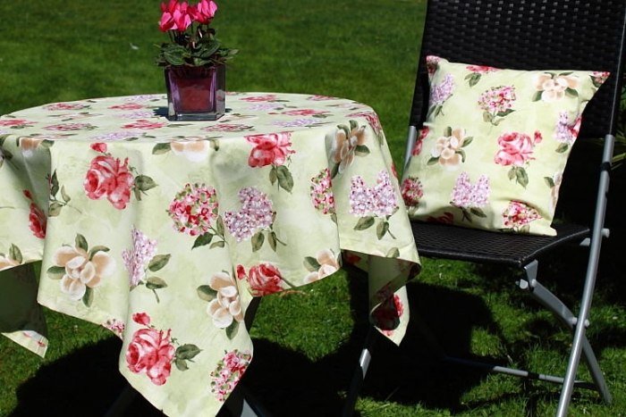 Toalhas de mesa de jardim-linho de mesa-verão-cores-diferentes-capas de almofada combinando