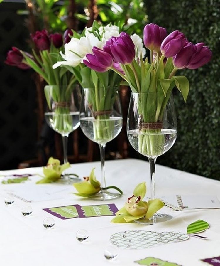 spring-decoration-glass-ideas-wine-glass-tulip-bouquet
