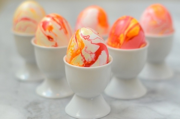 copos de ovo de plástico idéias de design - idéias de decoração efeitos de mármore