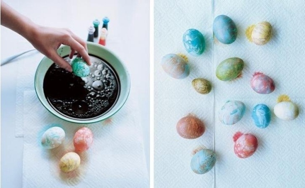 ideias para colorir ovos de páscoa ideias efeito mármore