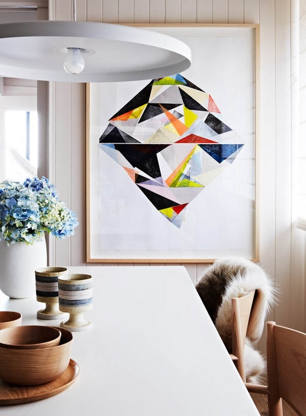 Dicas de renovação Arte moderna na parede Cozinha com design abstrato Apartamento refresque-se