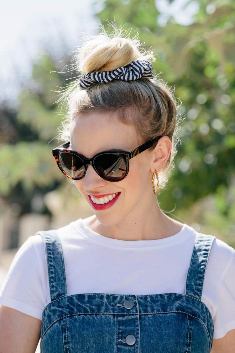 Scrunchies de penteado de coque bagunçado cabelo updos rápidos