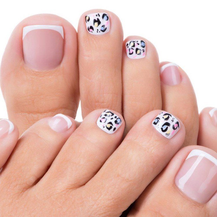 Pinturas de verão unhas dos pés, unhas francesas, pedicuras, fotos