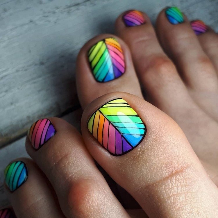 Cores do verão unhas dos pés 2021 idéias de pedicure para o verão