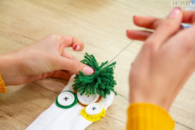 meias malucas fio de tricô pom pom