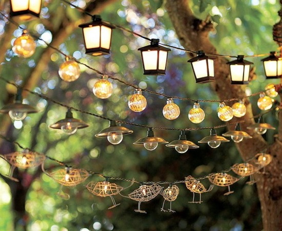 Luzes de festa no jardim, ideias para lanternas, figuras criativas
