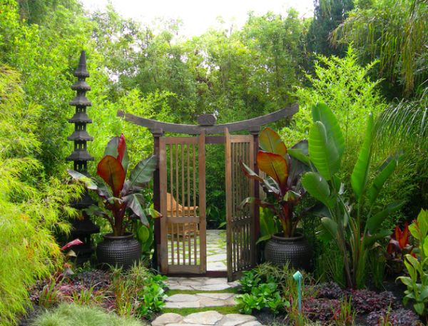 entrada oriental plantas elegantes verdes para relaxar colocar