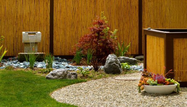 lindo design de jardim, ligue o estilo japonês único