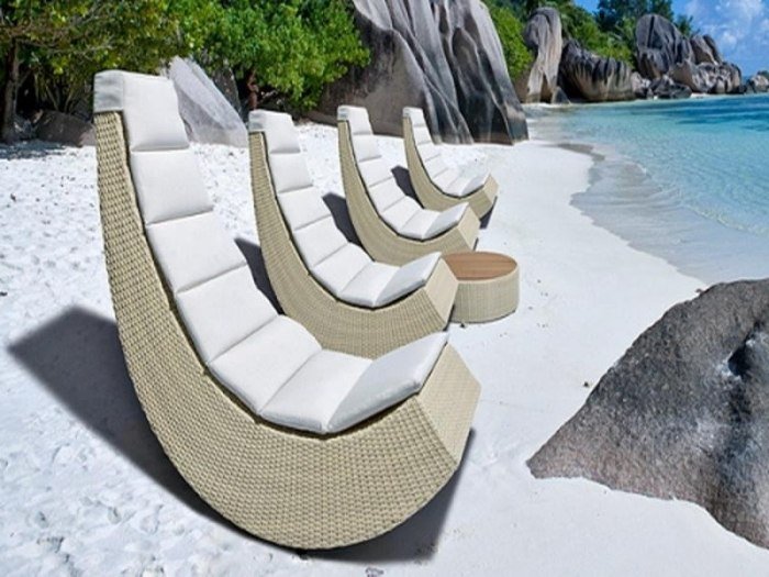Cadeiras de balanço de jardim-almofada-trançada-encosto alto-sensação de férias exóticas