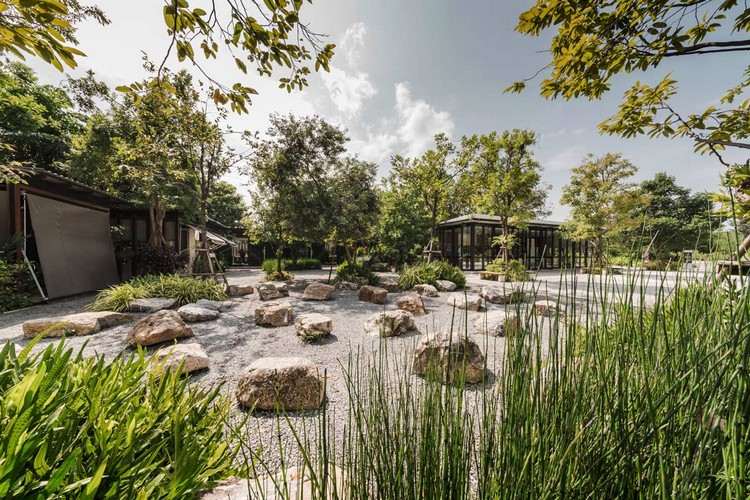Parque Ming Mongkol Tailândia Paisagismo Cascalho de pedras grandes