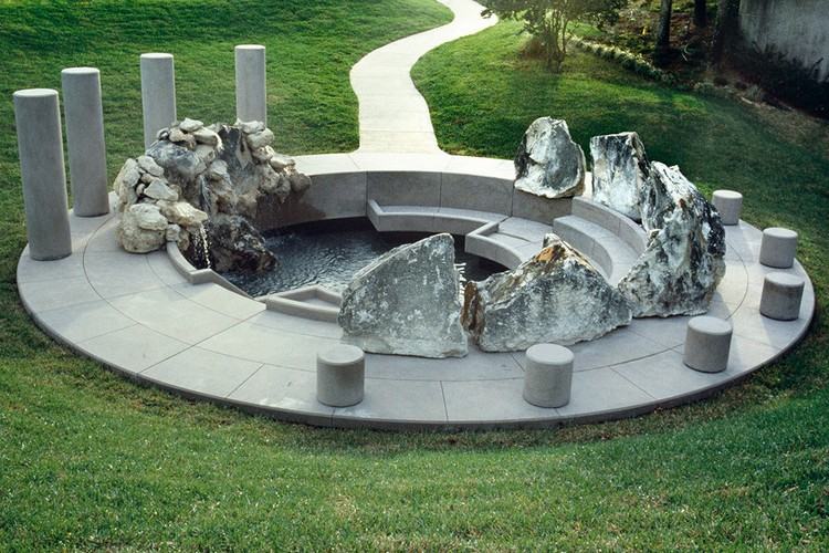 idéias de design de jardins modernos esculturas projeto santuário de pedra