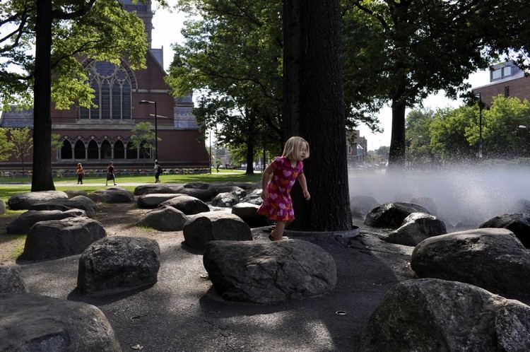 Projeto de jardim pedras água Fonte Tanner Universidade de Harvard