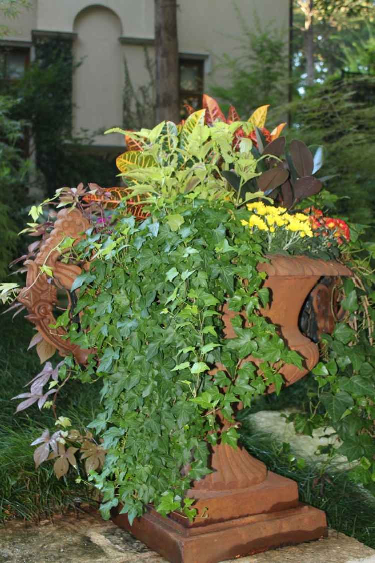 Pote De Cerâmica Arte Grega Com Flores
