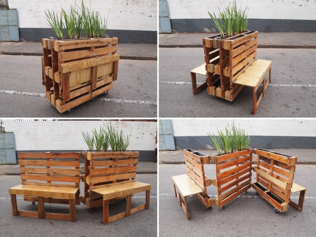 Idéias de design de banco de jardim plantador de móveis modernos