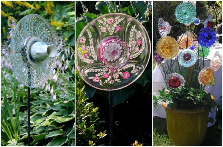 decoração de jardim flores de vidro lindas e baratas